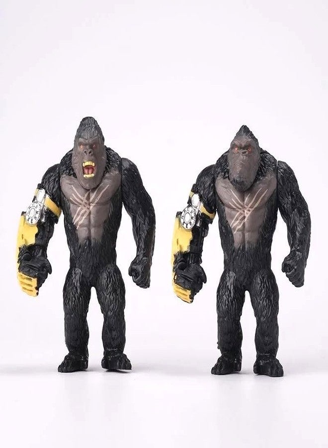 De-Lite G x K The New Empire King of Monsters Hollow Earth World Premium Action Figures Soft Touch Vinyl Plastic PVC Collectible Movie Model Toys (Kong-Mechanical Arm, 2 Pcs, Size 8 cm) - Image 1